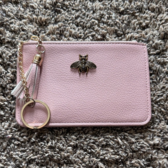 Elegant Pink Card Holder with Bee Charm - Picture 2 of 3